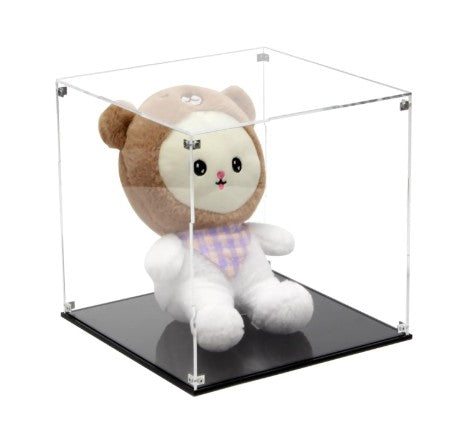 Kcgani Self-Assembly Acrylic Clear Display Case Sturdy Acrylic Display Box Cube Collectibles Show Box Removable Countertop Box for Collectibles Doll Helmet Basketball Home Organization 10x10x10Inch